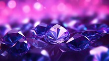 Background With Purple Diamonds Arranged In A Checkerboard Pattern With A Bokeh Effect And Color Grading