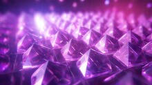 Background With Purple Diamonds Arranged In A Checkerboard Pattern With A Neon Glow Effect And Lens Flares