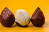Salak is a type of palm fruit commonly eaten. Salak is also known as sala. In English it is called salak or snake fruit, because the skin is similar to snake scales. Salacca zalacca