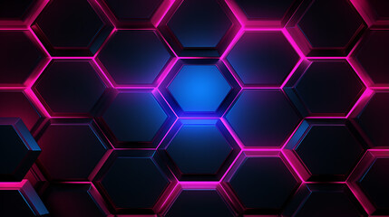 Wall Mural - dark hexagon gaming abstract background