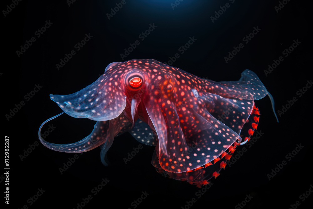 photo-of-a-vampire-squid-with-its-dark-red-color-and-bioluminescent