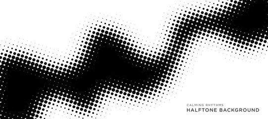 Wall Mural - calming rhythms waves halftone background vector design in black color fit for social media post, po