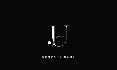 JU, UJ, J, U Abstract Letters Logo Monogram