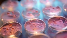A Closeup Photo Of Multiple Embryos In Petri Dishes, Each Labeled With The Specific Genetic Traits Being Analyzed And Tracked By Researchers.