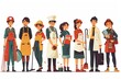 © pixeness - Labor Day concept With People Of Different Occupations worker flat Illustration background