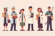 © pixeness - Labor Day concept With People Of Different Occupations worker flat Illustration background