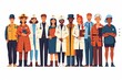 © pixeness - Labor Day concept With People Of Different Occupations worker flat Illustration background