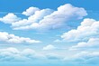 Cartoony blue sky and puffy clouds
