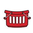 isolated red basket 