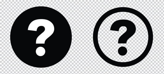 Wall Mural - help icon set in two styles isolated on white background . question mark symbol vector