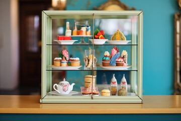 Wall Mural - pastries displayed in a glass case