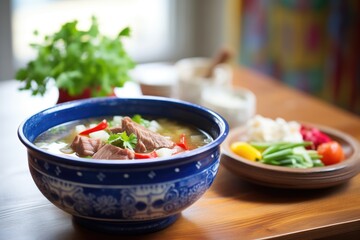 Sticker - goulash soup in a traditional hungarian pottery bowl