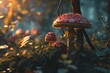 Mushroom Wallpaper Fantasy Wallpaper. Generative AI