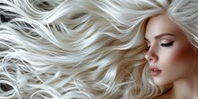 Beautiful Blonde With Curly Hair, Natural Makeup And Red Lips. Facial And Hair Beauty. The Picture Was Taken In The Studio
