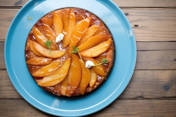 Poster - overhead shot of tarte tatin with caramel dripping