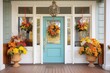 © Alfazet Chronicles - central front door with transom window, flower wreaths