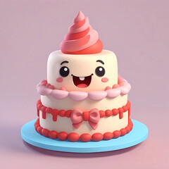 Hand drawn cartoon cake food illustration
