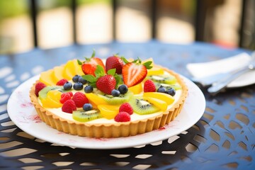 Wall Mural - fruit tart with pastry cream swirl on top