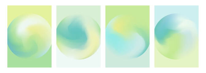Fototapete - Planet Earth. Defocused spheres. Color gradients. Set of blurred color round shapes for creative graphic design. Vector illustration.	