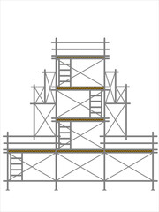 Wall Mural - scaffold, isolated, background, construction, white