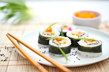 Sticker - avocado sushi rolls with sesame seeds