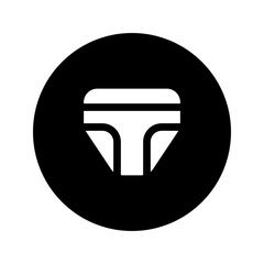 Sticker - underwear glyph circular icon