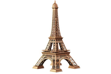 Canvas Print - Eiffel tower Tourist Attraction Paris France Landmark Object Building isolated on PNG Background. Generative Ai.