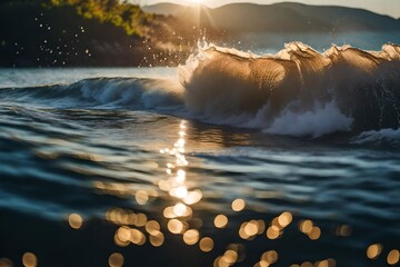 Wall Mural - sunset over the river