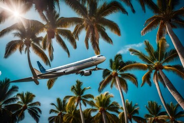 Canvas Print - palm trees in the sea