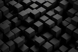 Seamless pattern of black cubes in isometric view. High-quality background for professional photography. Generative AI