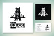 Silhouette of St. Johns Suspension Bridge Portland Oregon Building Landmark logo