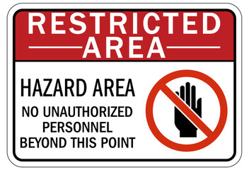 Wall Mural - Hazardous area sign