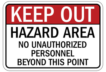 Wall Mural - Hazardous area sign