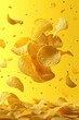 © piai - Crispy and crunchy potato chips flying in the air