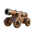 Pirate medieval cannon in cartoon style, cut out - stock png.