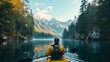 © Kanisorn - Design a series of images for a travel blog, each capturing a different outdoor adventure, from kayaking to mountain biking in stunning natural settings