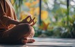 © AZ Studio - Mindful Meditation: A person meditating in a calm environment, promoting the concept of a digital detox for mental well-being