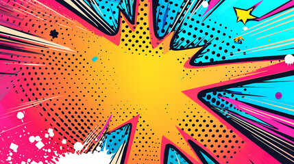 Wall Mural - A colorful pop comic art style illustration background