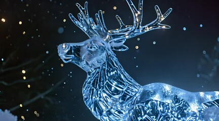 Wall Mural - christmas deer in the snow