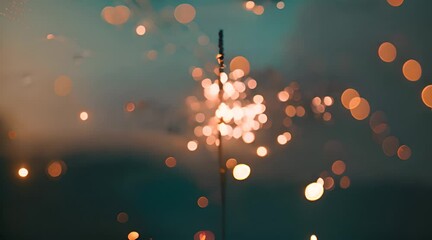 Wall Mural - fire stick at night fireworks