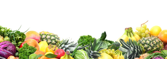 Wall Mural - Fruit and vegetables isolated