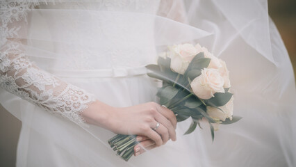 Sticker - wedding bouquet in hands