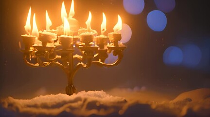 Wall Mural - burning candles in dark