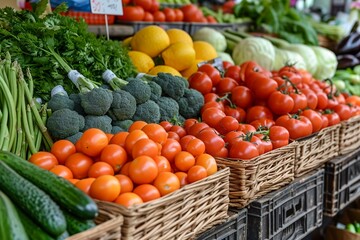 Wall Mural - vegetables in a market