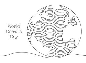 Wall Mural - Ocean. Panet. World Ocean. One line