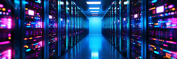 Data center and network devices in high performance operation. based.