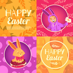 Wall Mural - Easter celebration illustrations in flat style