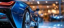 Blue Luxury Car At A Dealership