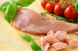 Fototapeta Mapy - raw chicken meat with herbs and spices
