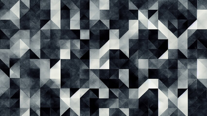 Wall Mural - Wallpaper in black, white and shades of gray with a geometric abstract 4K texture